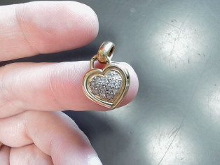 PENDENTIF COEUR OR 18K 2.65G DIAMANTS reconditionné