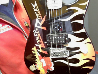GUITARE HOMER SIMPSONS ROCK + HOUSSE reconditionné