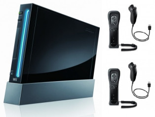 CONSOLE NINTENDO WII NOIR + 2 MANETTES reconditionné