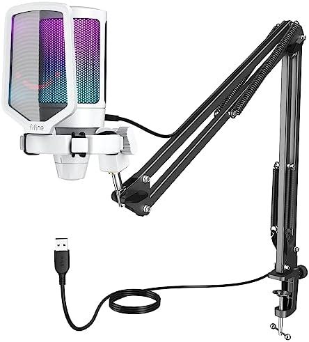 STREAMING MICRO GAMING POUR PC PS4 PS5, RGB CARDIOIDE DYNAMIQUE MICROPHONE AVEC SUPPORT reconditionné
