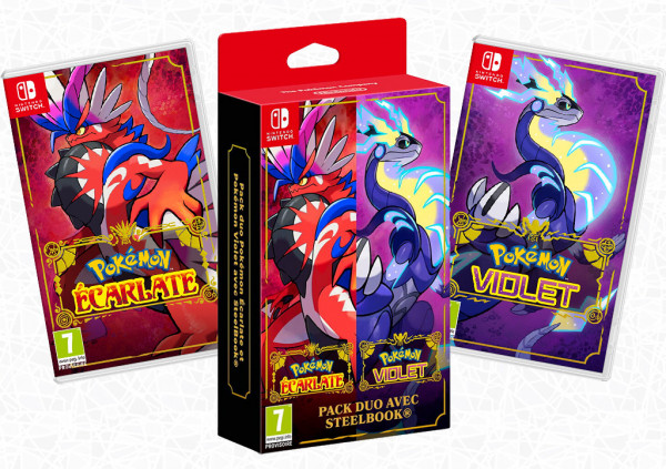 PACK DUO AVEC STEELBOOK POKEMON ECARLATE ET VIOLET