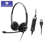 MICRO CASQUE FILAIRE USB 2 ECOUTEURS SENNHEISER SC 260 USB MS II reconditionné