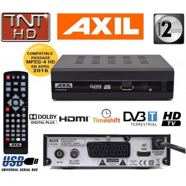 DECODEUR TNT HD AXIL RT0407HD reconditionné
