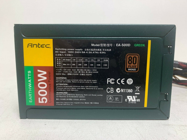ALIMENTATION PC ANTEC EA-500D GREEN 80 PLUS BRONZE reconditionné