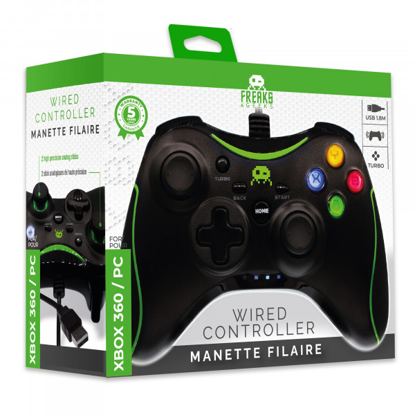 MANETTE FILAIRE NOIRE POUR XBOX 360 - PC 310151 reconditionné