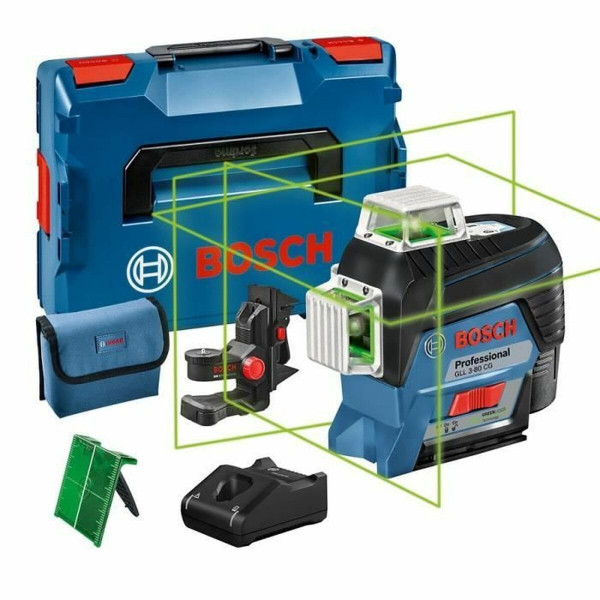 BOSCH PROFESSIONAL 12V SYSTEM LASER LIGNES GLL 3-80 CG 1 BATTERIE 12 V CHARGEUR LASER VERT reconditionné