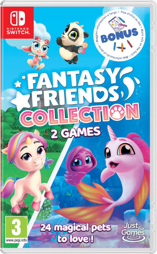 FANTASY FRIENDS COLLECTION 1+2 + CAHIER DE COLORIAGE SWITCH reconditionné